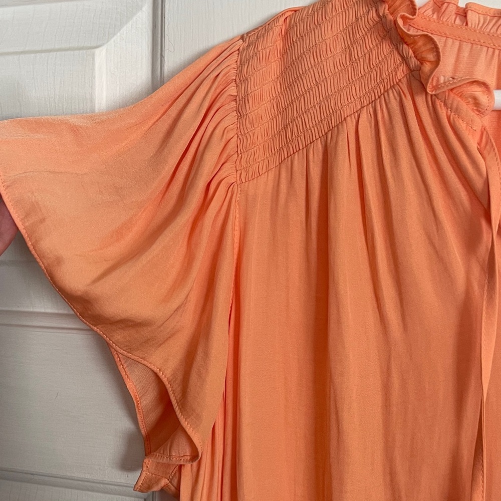Universal Thread Coral Ruffle Sleeve Blouse - Picture 2 of 6